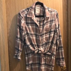 Blush pink boyfriend fit flannel